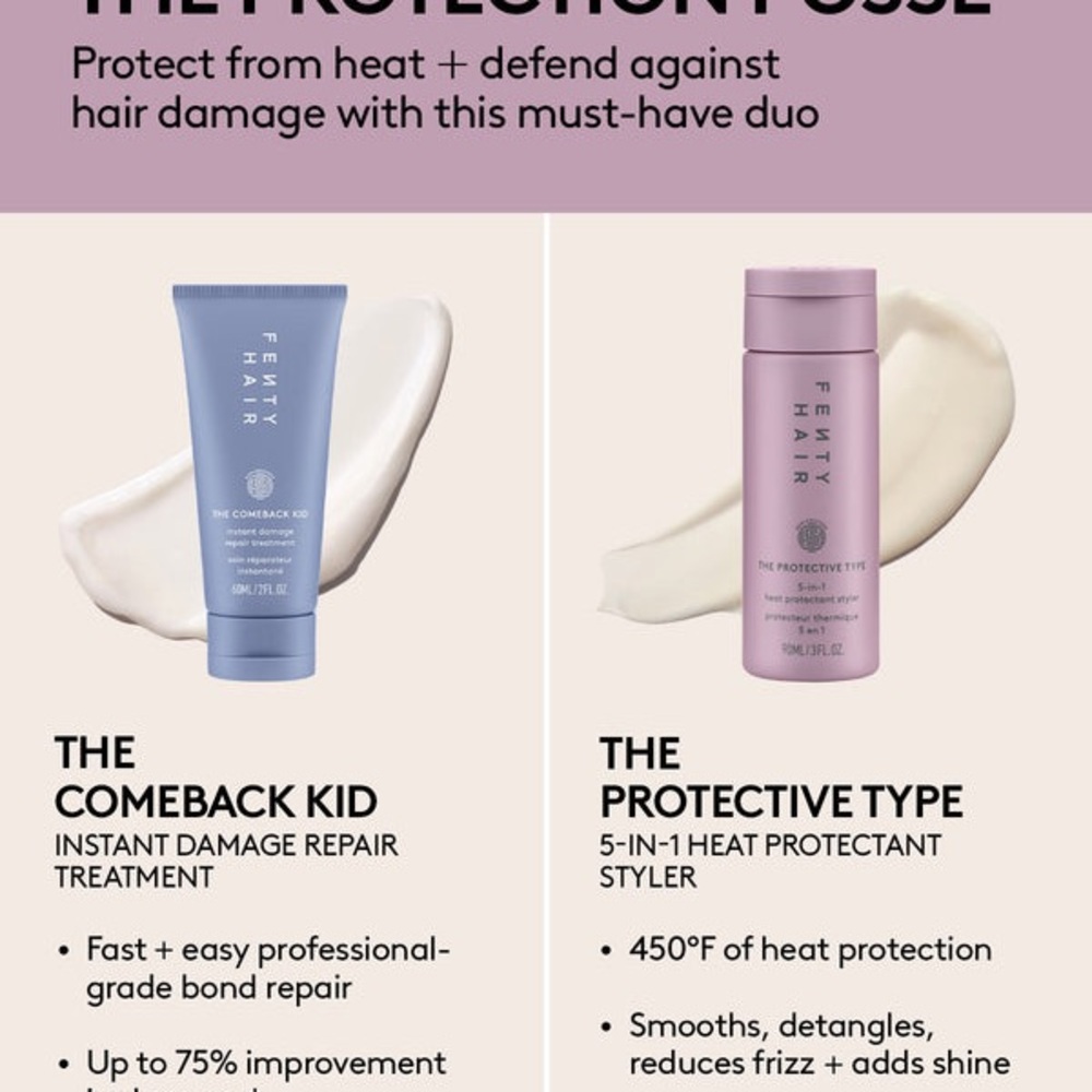 FENTY BEAUTY- PROTECTION POSSE DAMAGE REPAIR TREATMENT + HEAT PROTECTANT - Picture 3 of 11